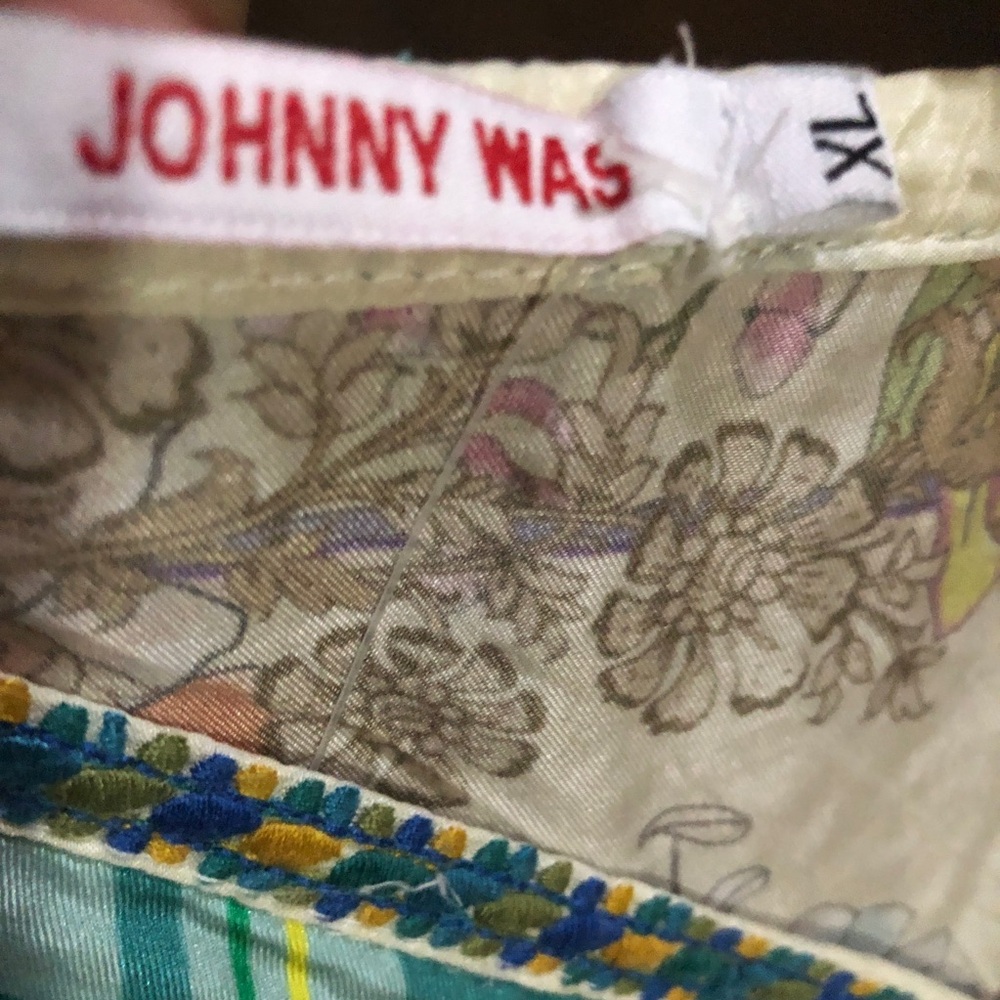 Johnny Was Leon pure SILK print tasseled top - Picture 5 of 8